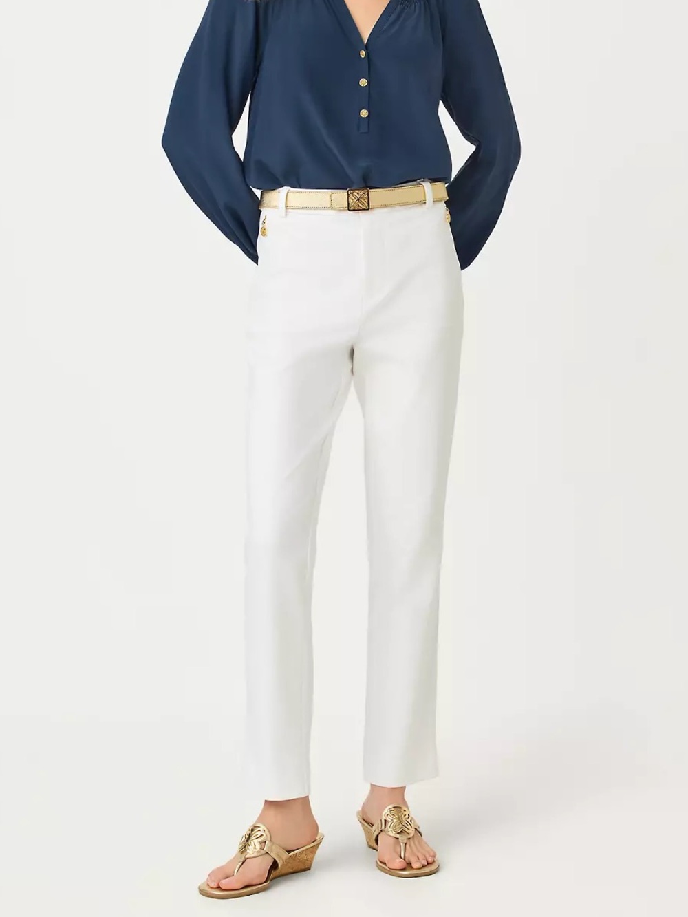 NWOT Lilly Pulitzer White Stretch Cropped Pants